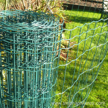 4" X 2" Pvc Coated Welded Wire Mesh / Green Pvc Coated Holland Wire Mesh Fence